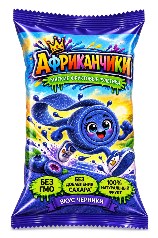 Рулетики Африканчики, вкус черники